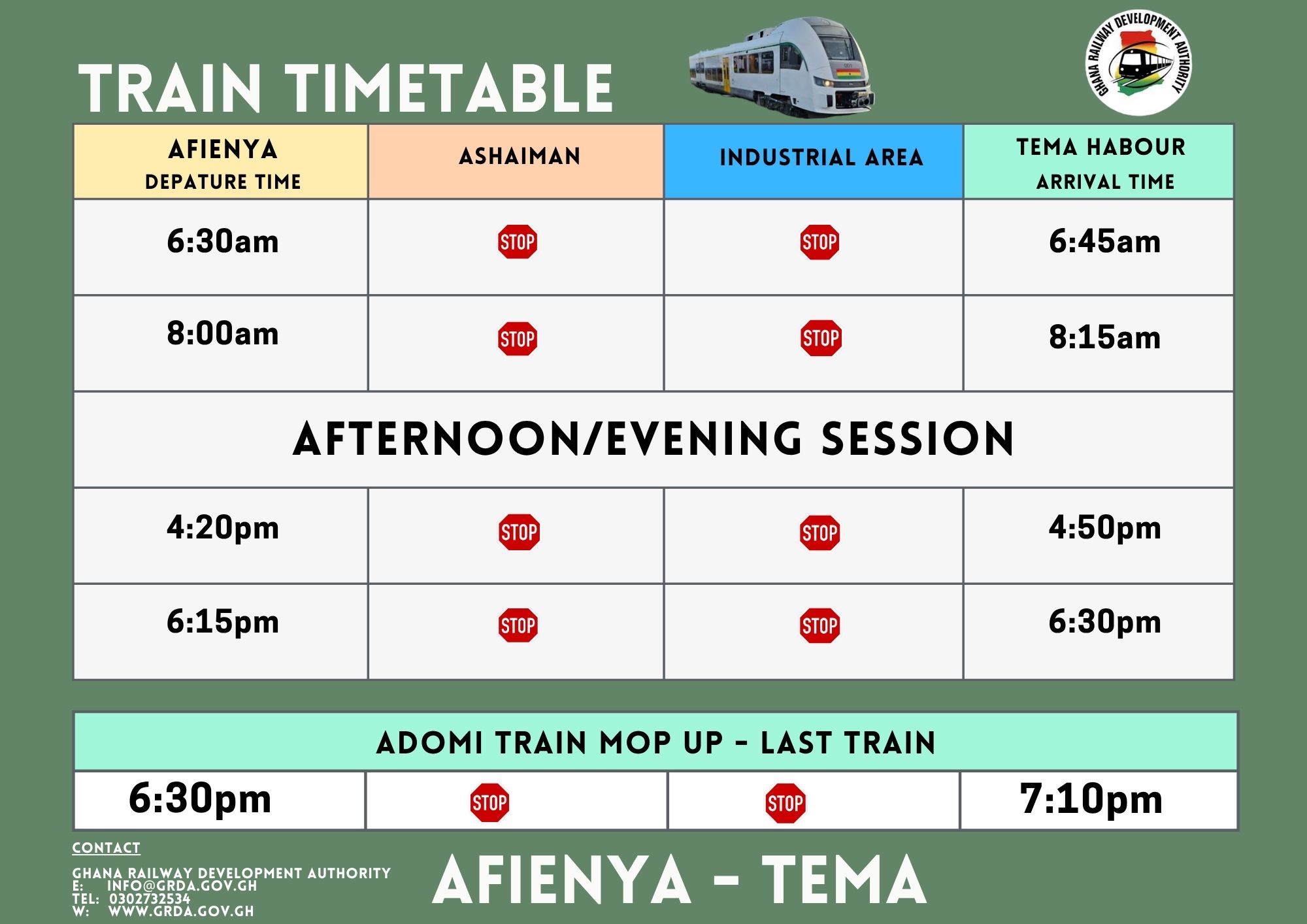 Timetable Page 2